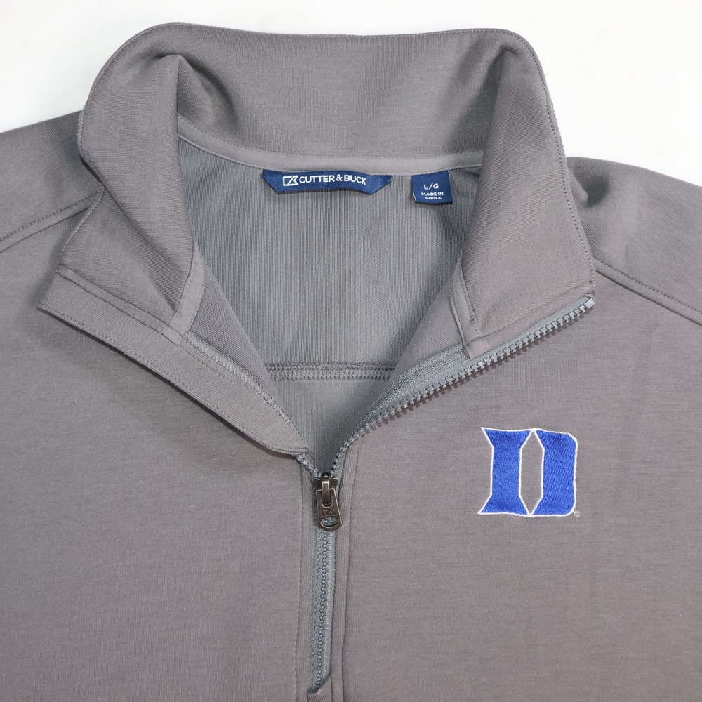 Cutter & Buck Duke Blue Devils Mens Large Gray Quarter Zip Pullover Sweatshirt